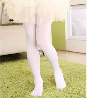 Girls Ballet Dance Pantyhose – Thin Velvet Tights for Kids (0–15Y) | Solid Black & White Fashion Stockings for Dance & Performance
