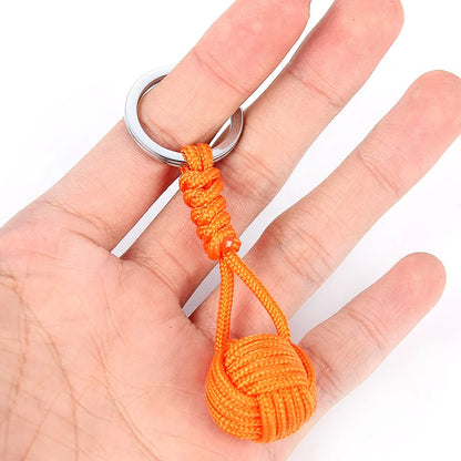 Woven Paracord Lanyard Keychain – Outdoor Survival Tactical Military Parachute Rope with Ball Pendant Keyring