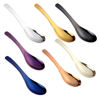 High-Quality 304 Stainless Steel Spoon Set – 3 Sizes, Gold Finish for Rice, Soup, Kids, Ice Cream & Dessert Kitchen Tableware