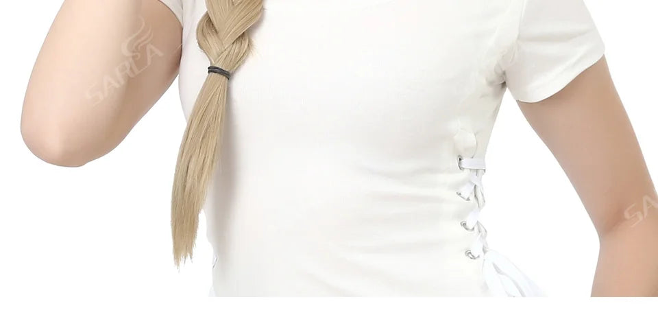 Synthetic U-Part Clip-in Hair Extensions – Long, Straight, Thick Blonde Hairpieces (16, 20, 24 Inch)