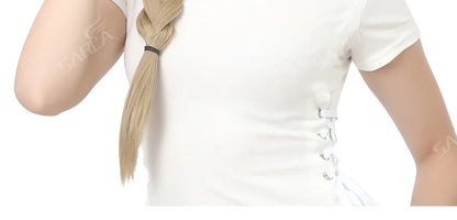 Synthetic U-Part Clip-in Hair Extensions – Long, Straight, Thick Blonde Hairpieces (16, 20, 24 Inch)