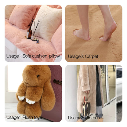 Faux Rabbit Fur Fabric – 50/80/160cm Super Soft 10mm Pile Plush Material for Stuffed Toys & Sewing