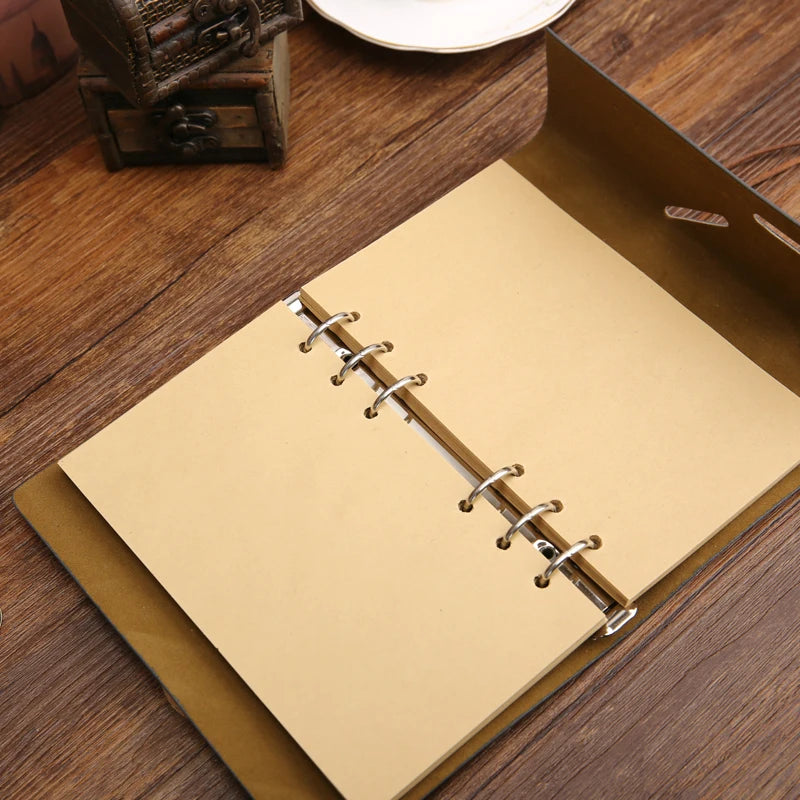 Retro PU Leather Spiral Notebook – Vintage Pirate Anchor Refillable Diary Journal for Travelers