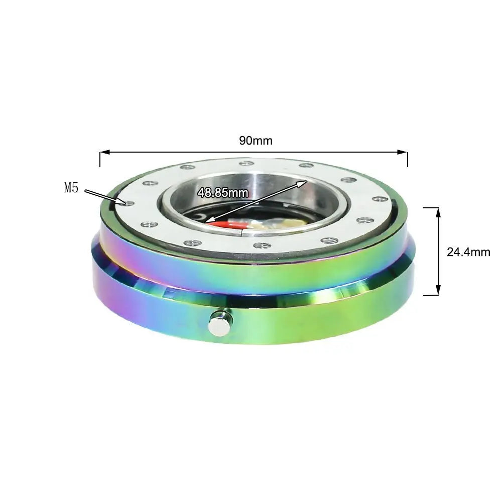 Thin 6 Hole Steering Wheel Quick Release Hub Adapter Kit - Snap Off Boss in Multiple Colors (Silver/Blue/Red/Black)