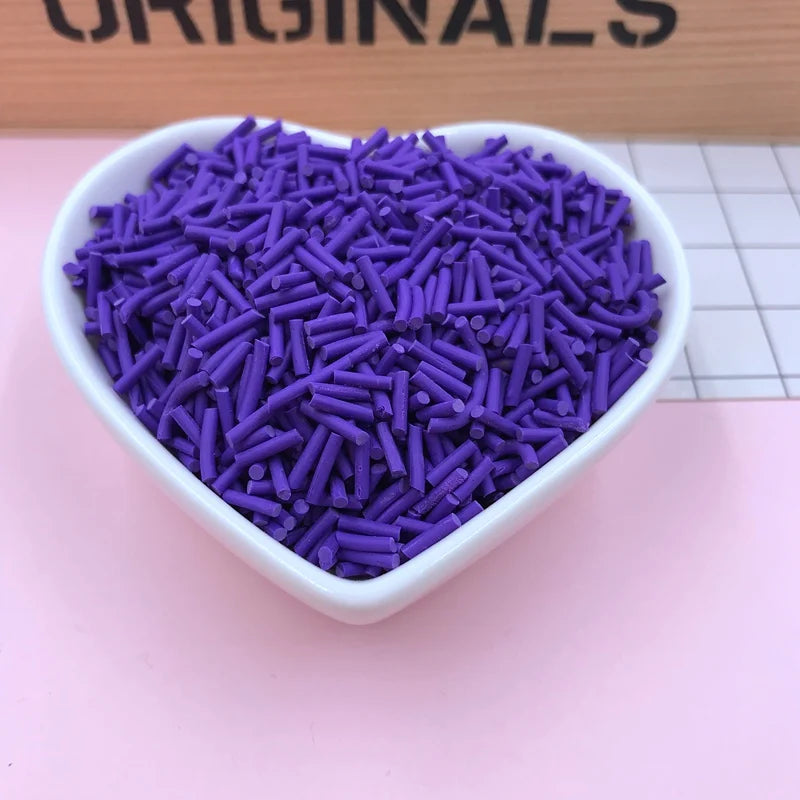 100g Colorful Long Clay Sprinkles – 5-6mm DIY Craft Decorations for Phone Deco & Creative Projects