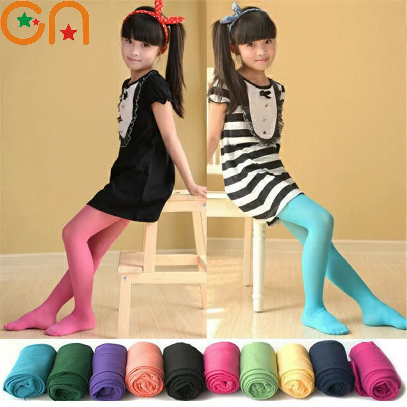 Girls Ballet Dance Pantyhose – Thin Velvet Tights for Kids (0–15Y) | Solid Black & White Fashion Stockings for Dance & Performance
