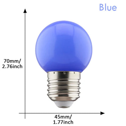 G45 E27 LED Light Bulbs 2-Pack - Colorful 220V Lamps for Christmas, Weddings & Indoor Party Lighting