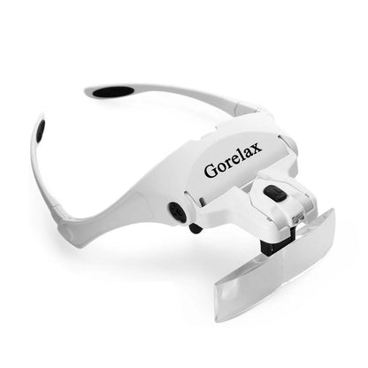Magnifying Glasses with LED Light - Head Loupe Jeweler Headband Magnifier, Optical Glass Tool for Repair & Reading