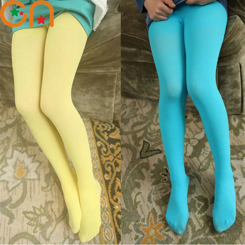 Girls Ballet Dance Pantyhose – Thin Velvet Tights for Kids (0–15Y) | Solid Black & White Fashion Stockings for Dance & Performance