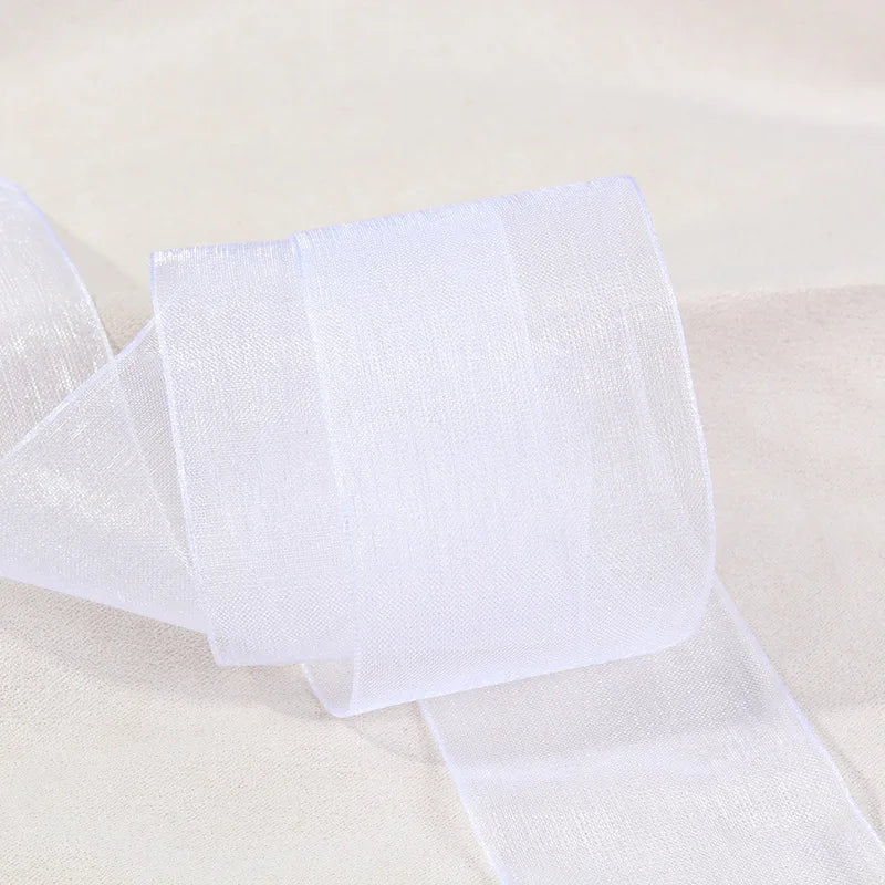 10 Yards Sheer Chiffon Organza Ribbon - Satin Gift Wrapping Ribbon for Wedding Bouquets, Party Decor & DIY Crafts