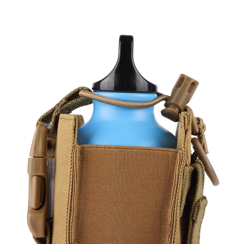 MOLLE Water Bottle Holster Pouch - Outdoor Sports, Hiking, Camping & Travel Canteen Holder EDC Tool Waist Bag