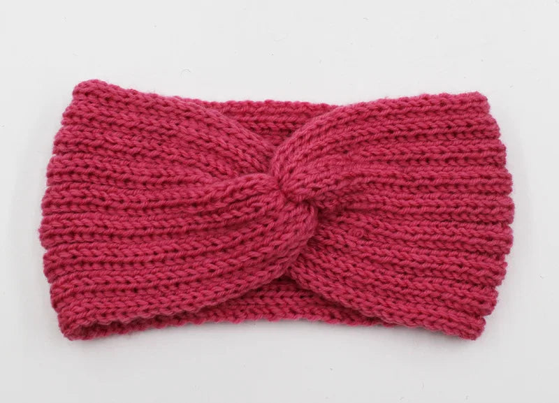 Women's Solid Color Knitted Headband – Elastic Twisted Turban Headwrap, Winter Hair Band for Girls, Fashion Hair Accessories