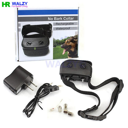 H-166 Rechargeable Waterproof Dog Training Collar No-Bark Shock & Vibration Adjustable Sensitivity Anti-Barking Behavior Control Device