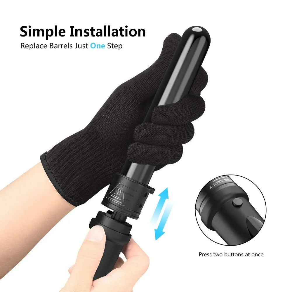 5-in-1 Rotating Hair Curler – Professional Salon Multifunctional Curling Iron with Interchangeable Barrels