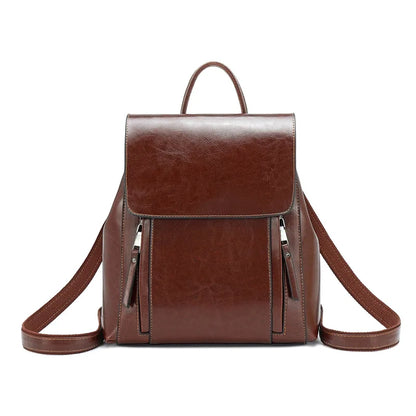 Women's Genuine Leather Backpack - Crossbody Shoulder Bag, School Bag, Laptop Rucksack, and Messenger Bag for Girls