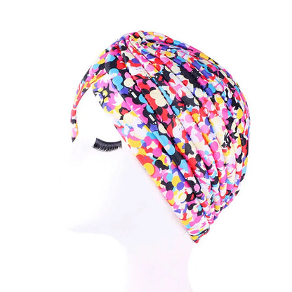 Women's Print Flower Knot Cancer Chemo Hat: New Ruffle Beanie Scarf Turban Head Wrap Knitted Cap - Hair Loss Accessories