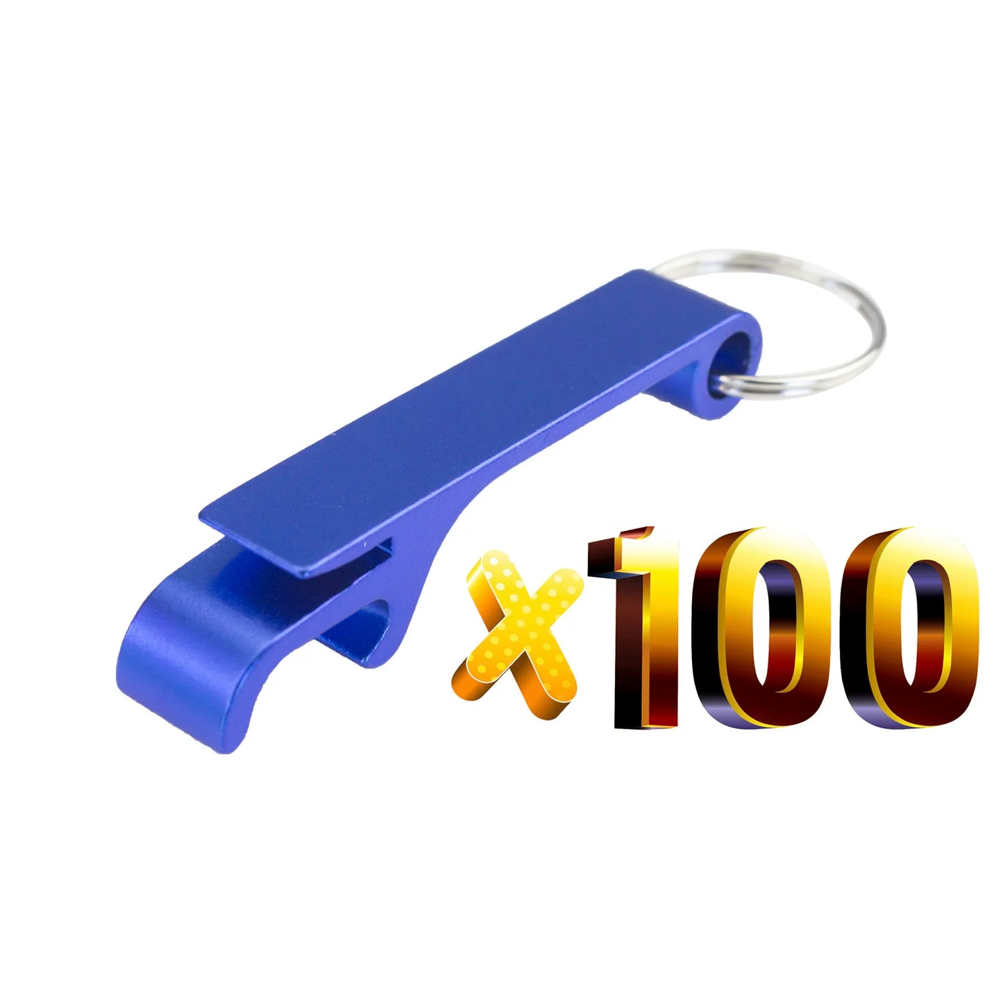 100pcs Custom Aluminum Can Opener Keychain — Portable Promotional Giveaway with Logo for Restaurants