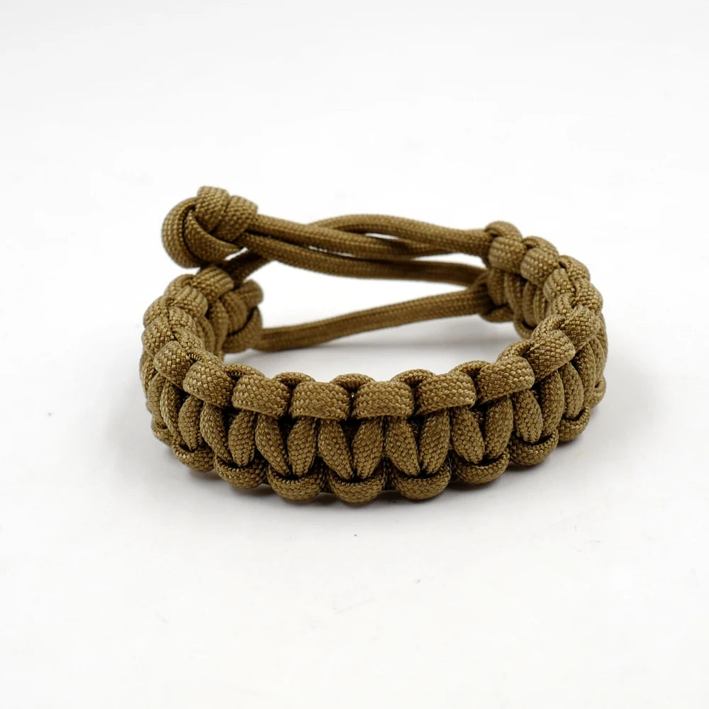 Adjustable Survival 550 Paracord Bracelet - Emergency Parachute Cord, Ideal for Camping, Hiking & Outdoor Adventures