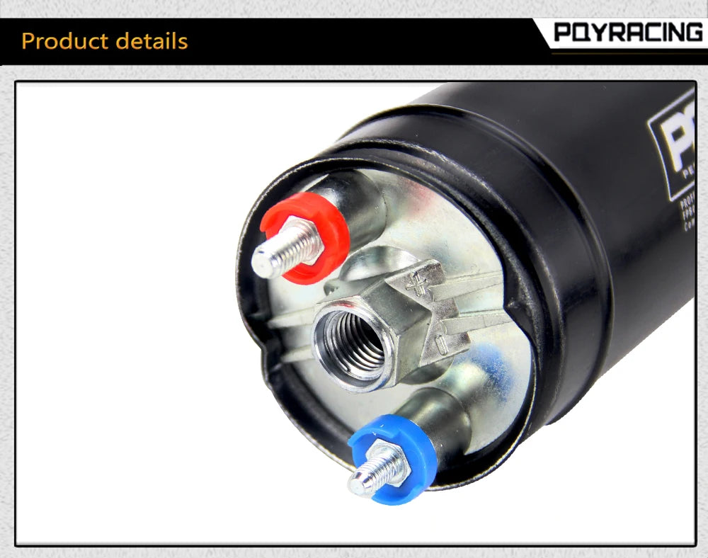 PQY EFI 380LH 1000HP External Fuel Pump – E85 Compatible, Top Quality 044 Style, Model PQY-FPB003-QY