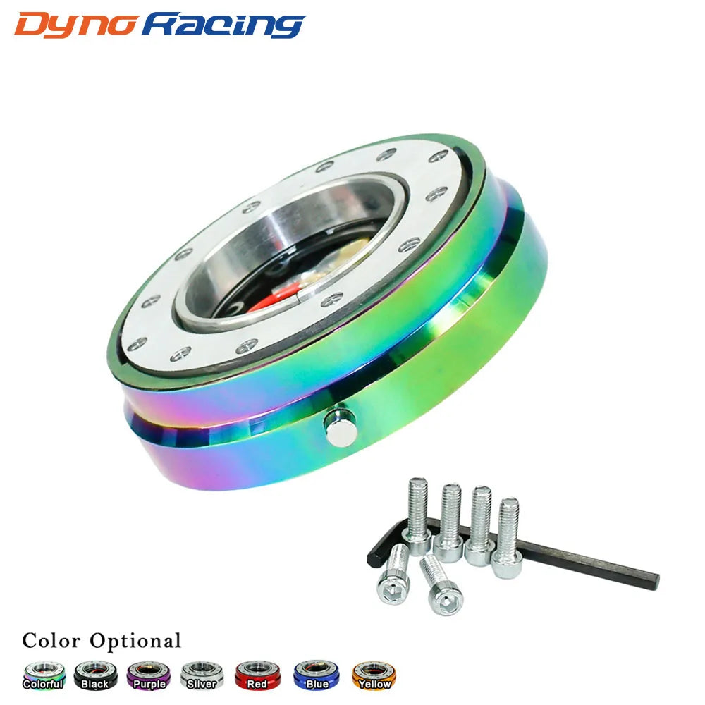 Thin 6 Hole Steering Wheel Quick Release Hub Adapter Kit - Snap Off Boss in Multiple Colors (Silver/Blue/Red/Black)