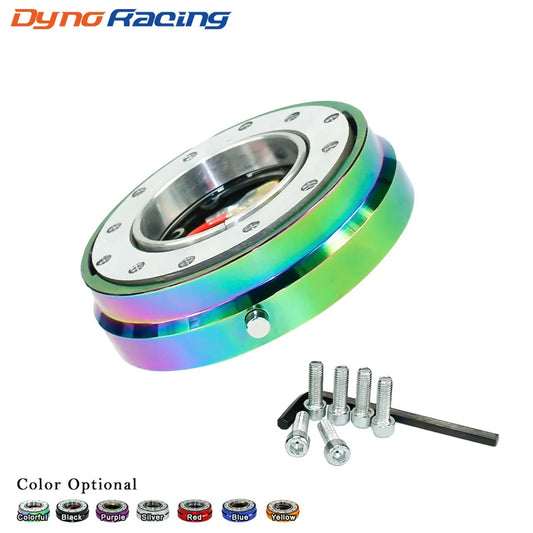 Thin 6 Hole Steering Wheel Quick Release Hub Adapter Kit - Snap Off Boss in Multiple Colors (Silver/Blue/Red/Black)
