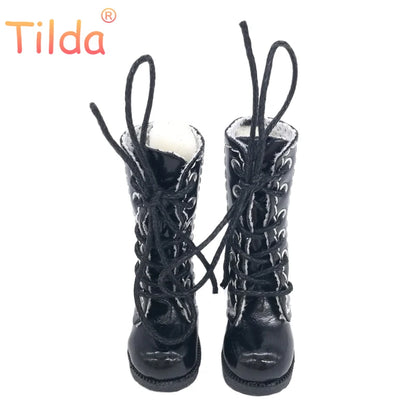 Tilda 3.2cm Doll Boots — 1/6 Mini Leather Shoes for Blythe, Azone & BJD Dolls