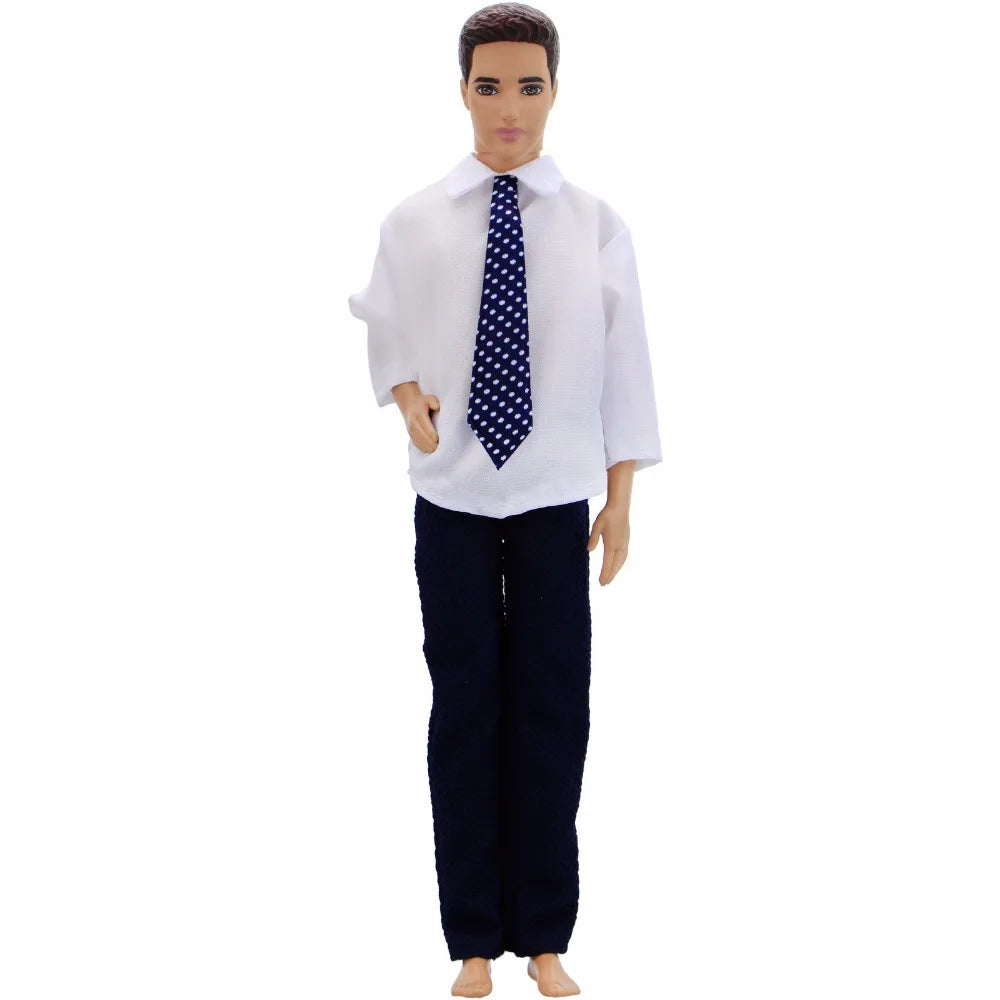 Handmade 1/6 Doll Outfit for 12-Inch Boy Doll — Men’s Formal Suit with Shirt, Coat, Trousers & Shoes, 30cm Toy Clothes