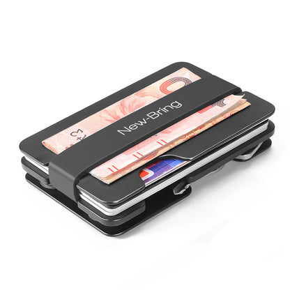 NewBring Multi-Functional Metal Money Clip – Men's Credit Card Wallet with Key Holder