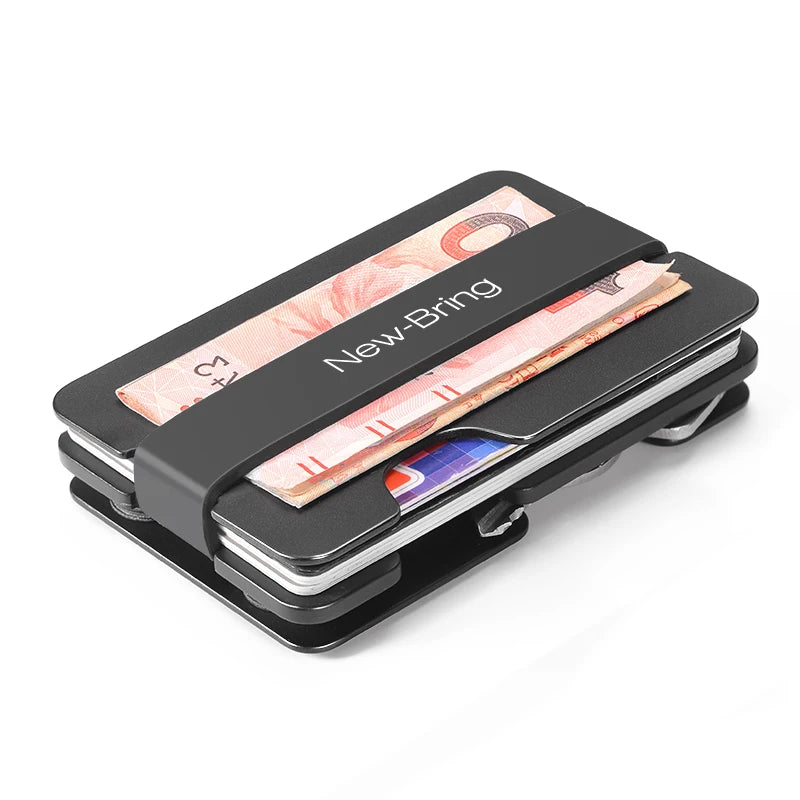 NewBring Multi-Functional Metal Money Clip – Men's Credit Card Wallet & Key Holder