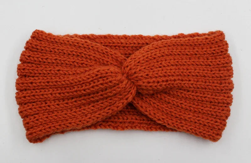 Women's Solid Color Knitted Headband – Elastic Twisted Turban Headwrap, Winter Hair Band for Girls, Fashion Hair Accessories