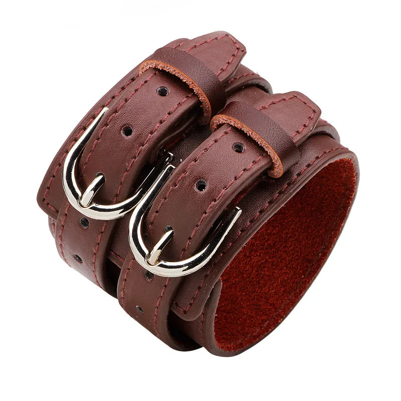 Modyle Vintage Punk Retro Multilayer Leather Bracelet – Handmade Braided Rope Wrap Bangle for Men