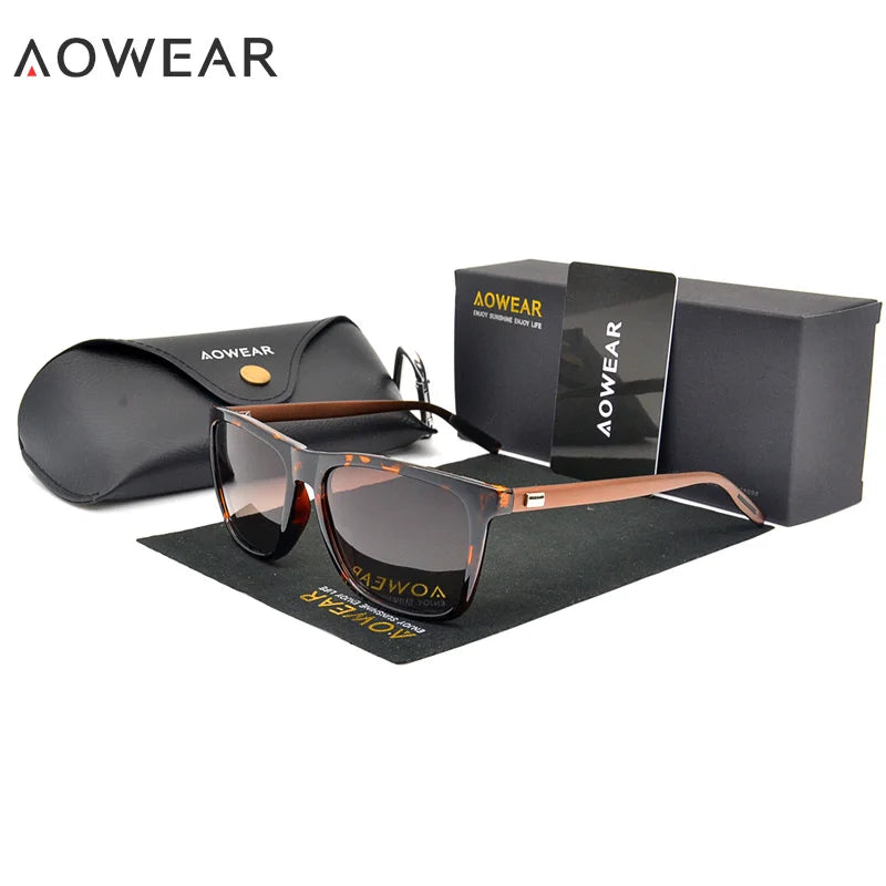 AOWEAR HD Night Vision Glasses – Polarized Yellow Lens Sunglasses for Men, Safe Driving Goggles
