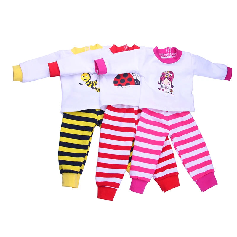 15-Style Doll Pajamas & Nightgowns – Cute Patterns for 18-Inch American & 43cm Born Dolls, Doll Accessories Toy