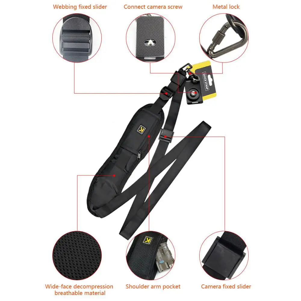 Portable Shoulder Camera Strap - Quick-Release Neck & Belt Strap for Canon, Nikon & Sony DSLR Cameras