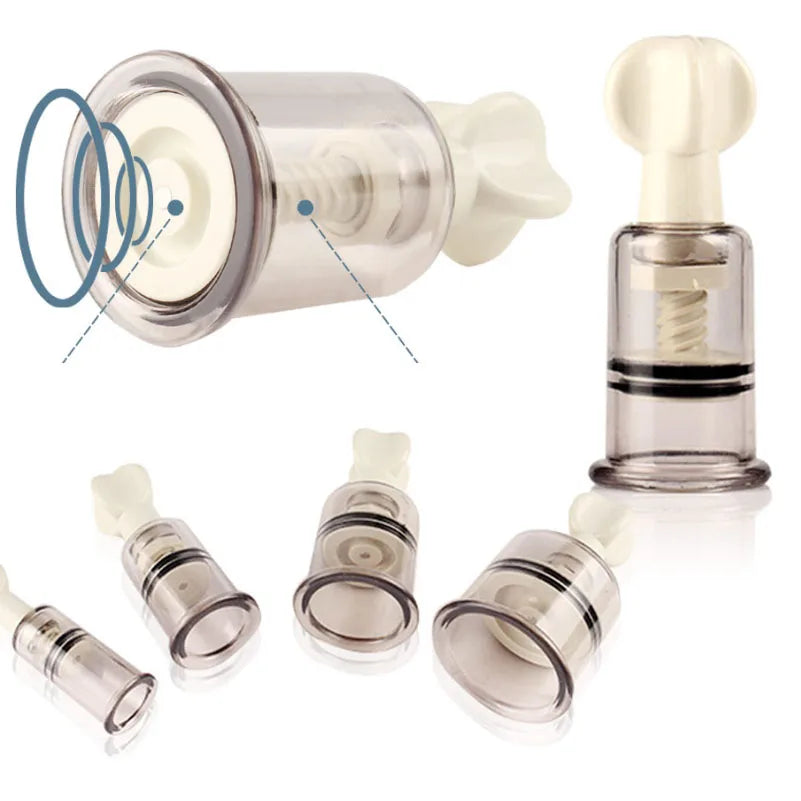 Women’s Nipple Clamps and Breast Suction Stimulator - Adult Intimate Sensory Play Accessories