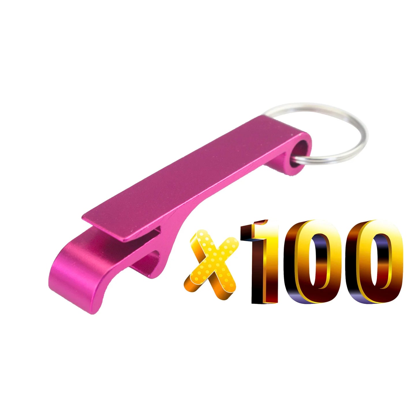 100pcs Custom Aluminum Can Opener Keychain — Portable Promotional Giveaway with Logo for Restaurants