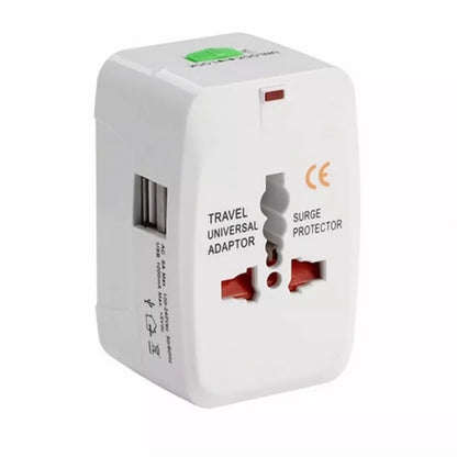 All-in-One Universal Plug Adapter with 2 USB Ports - World Travel AC Power Charger - AU US UK EU Converter