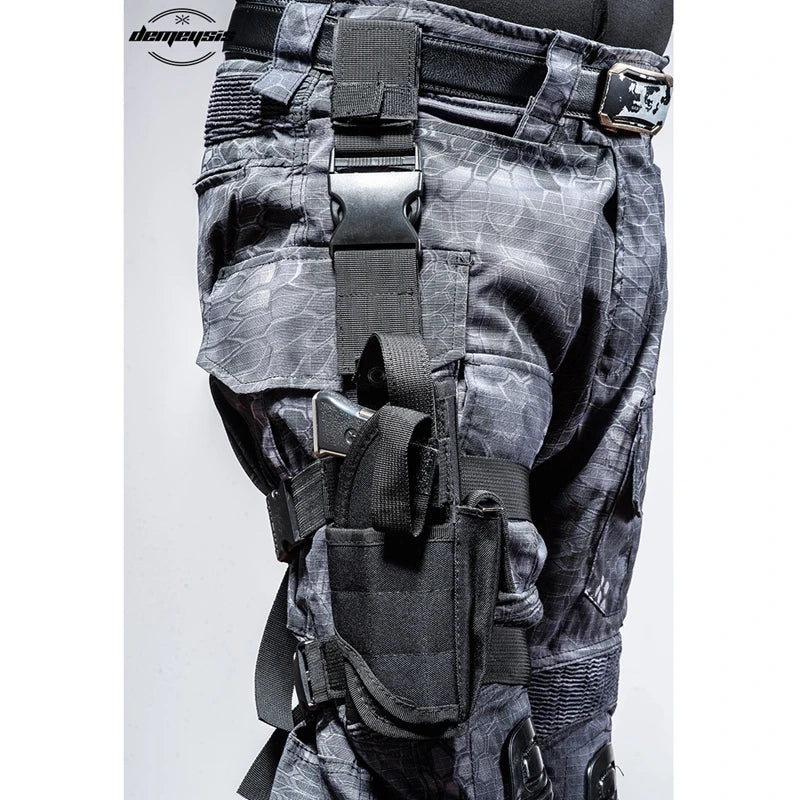 Universal Drop Leg Gun Holster - Right-Handed Tactical Thigh Pistol Bag & Pouch for All Handguns
