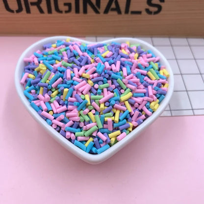 100g Colorful Long Clay Sprinkles – 5-6mm DIY Craft Decorations for Phone Deco & Creative Projects
