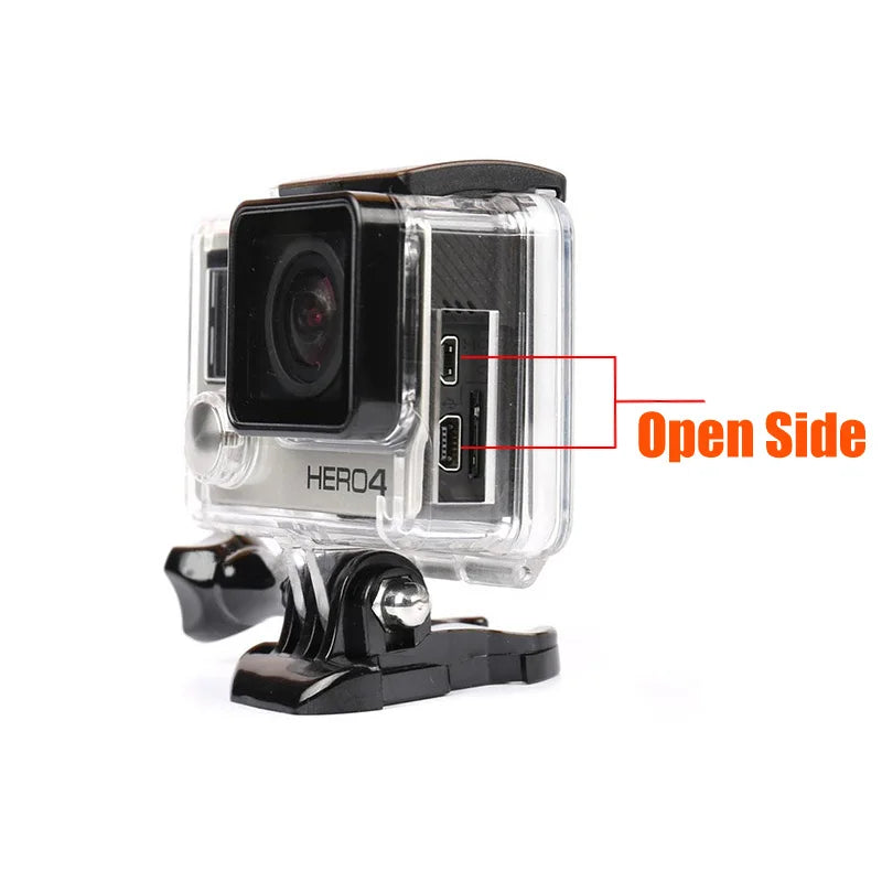 GoPro Hero 3+/4 Open Side Protective Housing Case – Skeleton Shell Cover with Lens Mount for FPV & HDMI Access Action Camera Accessories
