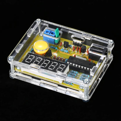 Digital Frequency Counter Tester - 1Hz–50MHz Crystal Oscillator Meter with Transparent Case for DIY Electronics Testing