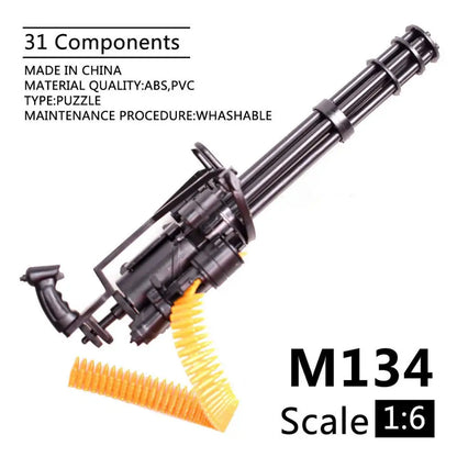 1/6 Scale M134 Minigun Model - Gatling Gun Assembly Collectible for Army & Terminator Displays
