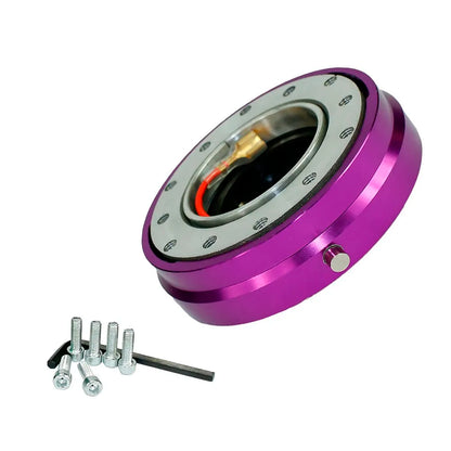 Thin 6 Hole Steering Wheel Quick Release Hub Adapter Kit - Snap Off Boss in Multiple Colors (Silver/Blue/Red/Black)