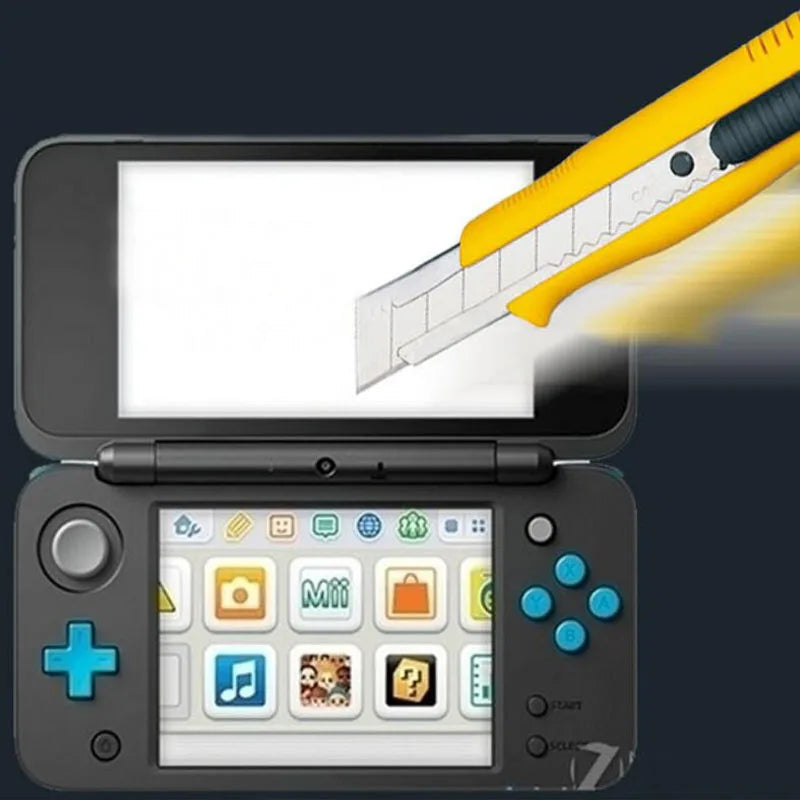 Tempered Glass LCD Screen Protector + Full Cover Film for Nintendo New 2DS XL/LL