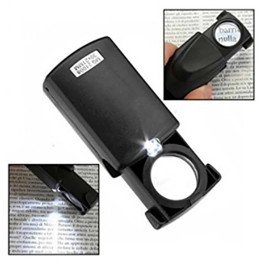 Portable 30X LED Magnifier — Acrylic Lens for Jewelry Appraisal, Reading, Sewing & Seniors