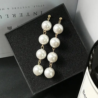 Fashion Pearl Bean Crystal Earrings for Women & Girls – Elegant Everyday Jewelry