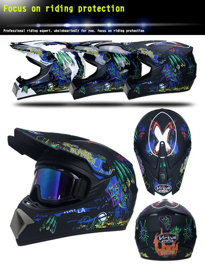 Safety Motocross Helmet for Kids - DOT Approved ATV Cross Bicycle Downhill Capacete, Unisex, Lightweight ABS 1KG
