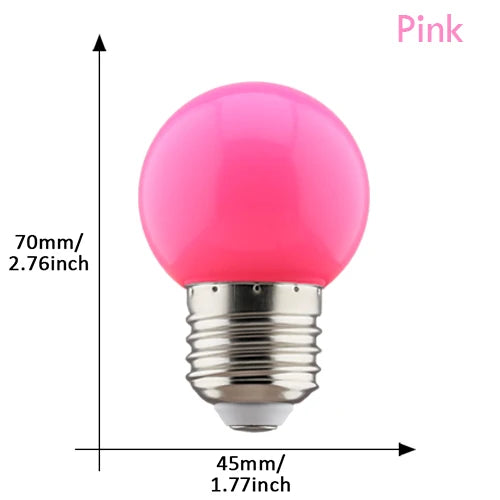 G45 E27 LED Light Bulbs 2-Pack - Colorful 220V Lamps for Christmas, Weddings & Indoor Party Lighting