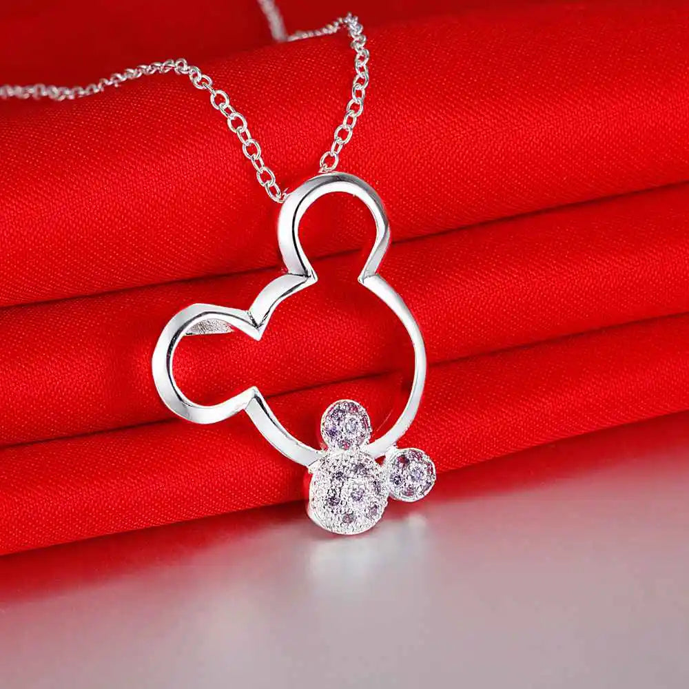 925 Sterling Silver Zircon Pendant Necklace - Elegant Women’s Jewelry Gift For Student Girlfriend And Wedding