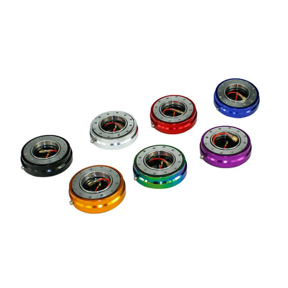 Thin 6 Hole Steering Wheel Quick Release Hub Adapter Kit - Snap Off Boss in Multiple Colors (Silver/Blue/Red/Black)